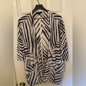 Lane Bryant Black and White Striped Cardigan 14/16